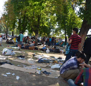 Lager von Schutzsuchenden in Belgrad